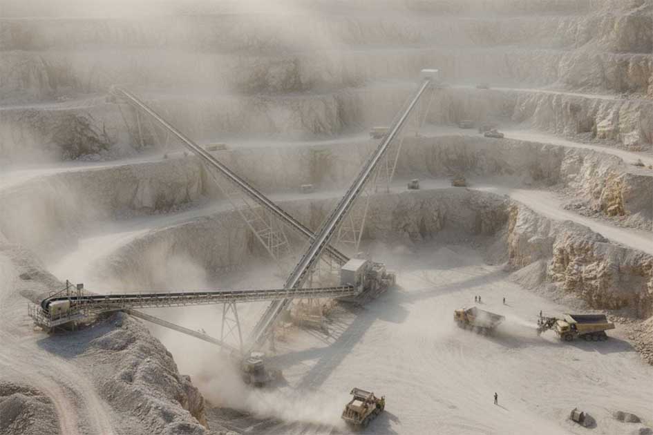 تسمه نقاله انتقال سنگ در معدن سنگ